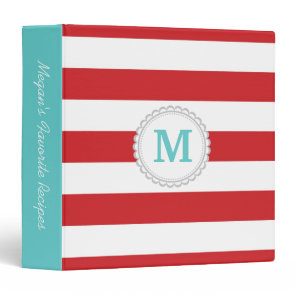 Red Wide Stripe 3 Ring Binder