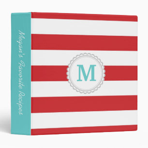 Red Wide Stripe 3 Ring Binder