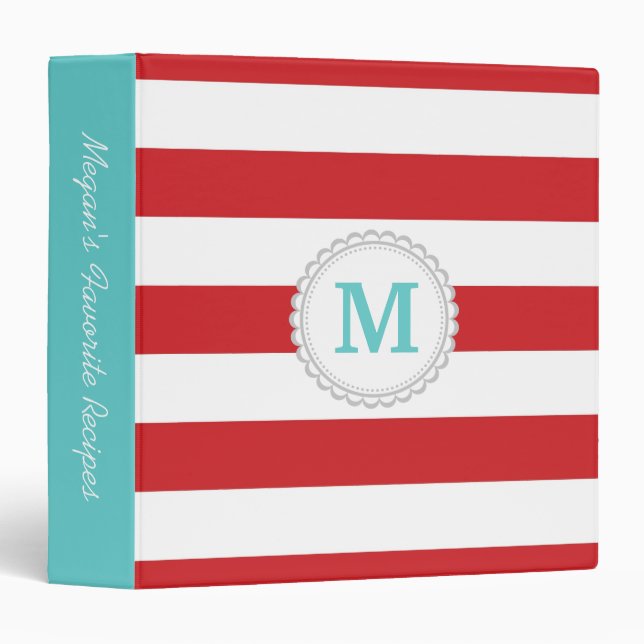 Red Wide Stripe 3 Ring Binder (Front/Spine)