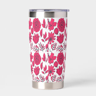 Red wild flowers Scented Jar Candle Insulated Tumbler
