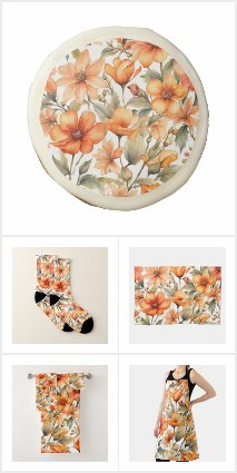 Red Wild Flowers Watercolor Art 