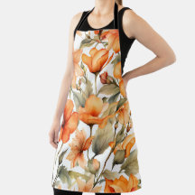 Red Wild Flowers Watercolor Art 