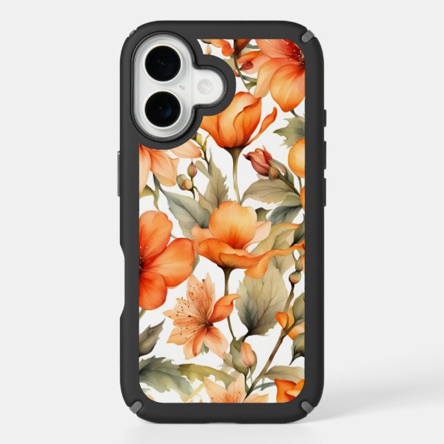 Red Wild Flowers Watercolor Art  Speck iPhone Case (Front)