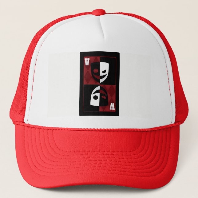 Red Wildcard Poker Diamonds Trucker Hat (Front)
