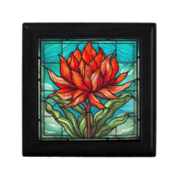 Red Wildflower in Stained Glass