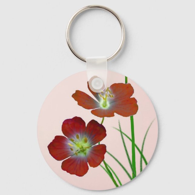 Red Wildflower Keychain (Front)