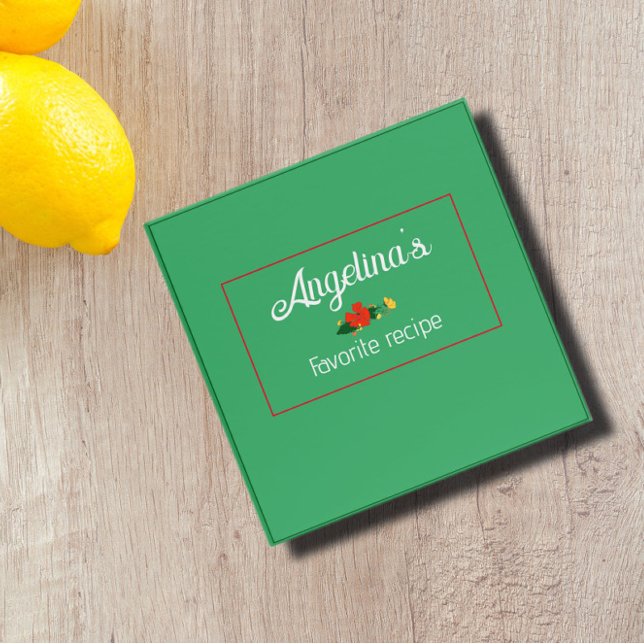 Red wildflowers funny quote green 3 ring binder (Creator Uploaded)