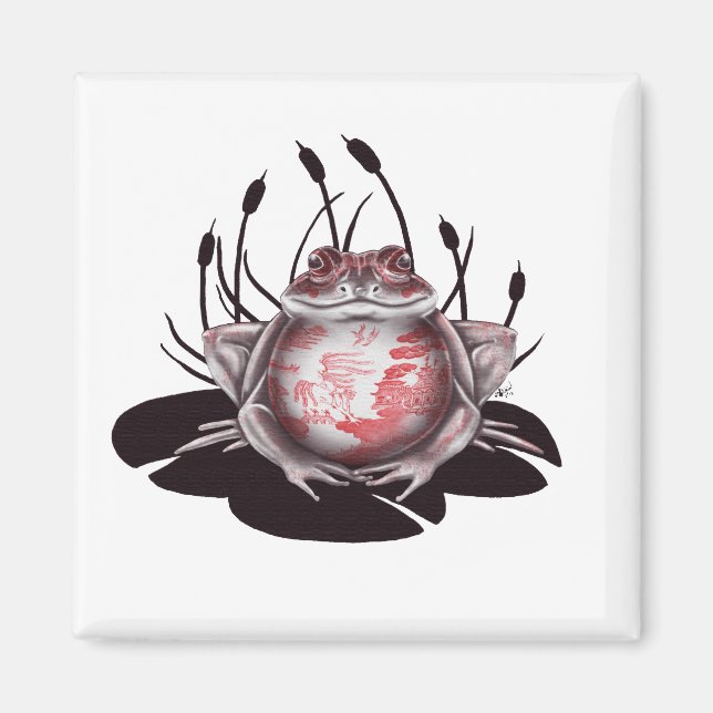 Red Willow Bull Frog Magnet (Front)