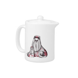 Red Willow Shih Tzus Teapot