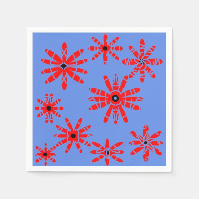 Red Windmills Paper Napkins (Front)