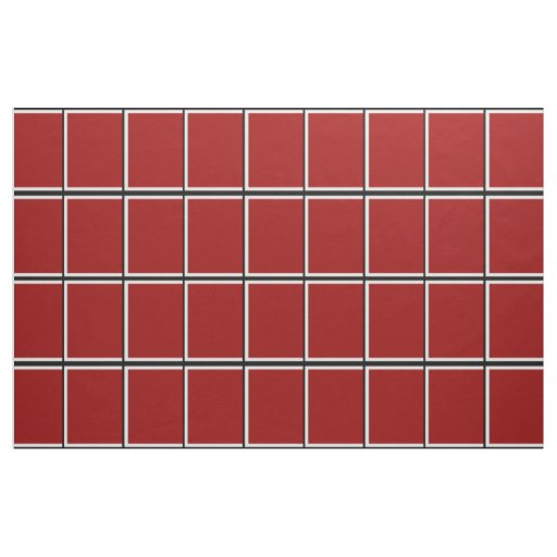 Red Windowpane Check Fabric