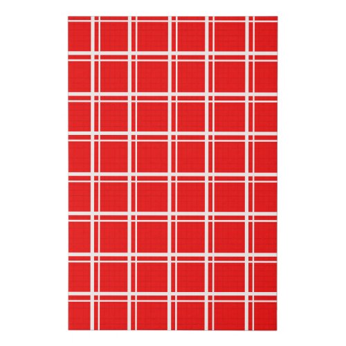 Red Windowpane Plaid Grid Stripes Pattern Design Faux Canvas Print