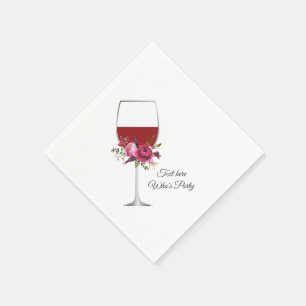 red wine, adult birthday, wedding, floral napkins