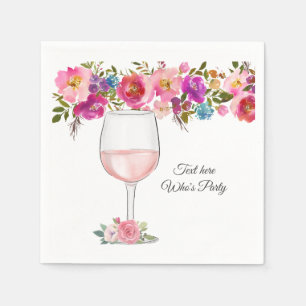 red wine, adult birthday, wedding, floral napkins