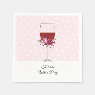 red wine, adult birthday, wedding, floral napkins