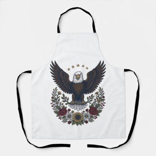 Red Wine and Blue Patriotic Wine Lover Apron