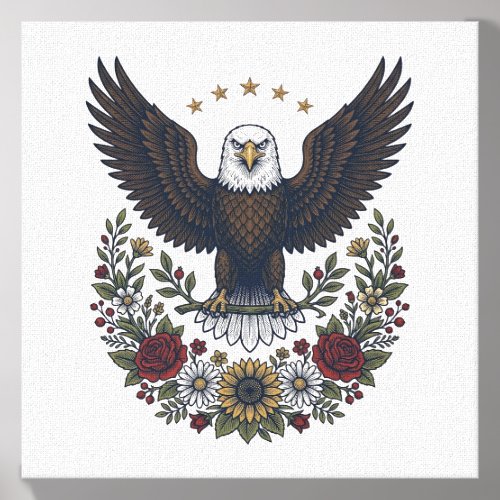 Red Wine and Blue Patriotic Wine Lover Canvas Photo Tile