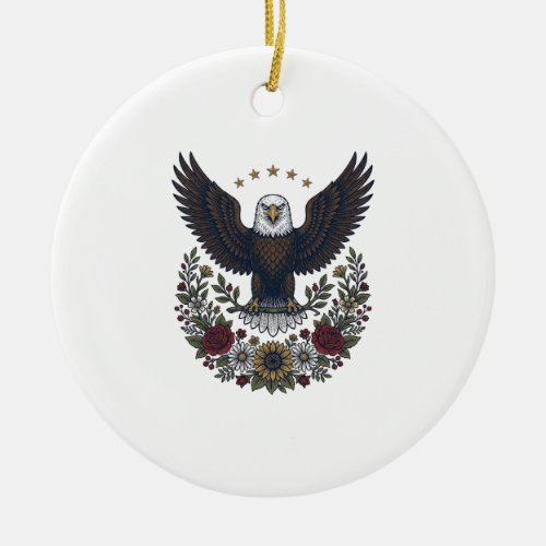 Red Wine and Blue Patriotic Wine Lover Ceramic Ornament