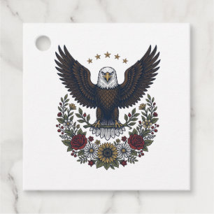 Red Wine and Blue Patriotic Wine Lover Favor Tags