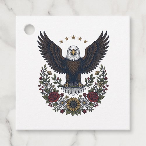 Red Wine and Blue Patriotic Wine Lover Favor Tags