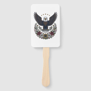 Red Wine and Blue Patriotic Wine Lover Hand Fan