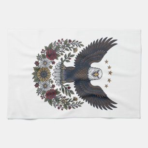 Red Wine and Blue Patriotic Wine Lover Kitchen Towel
