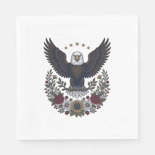 Red Wine and Blue Patriotic Wine Lover Napkins