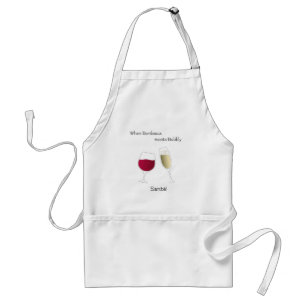 Red wine and champagne glass cheers celebration adult apron