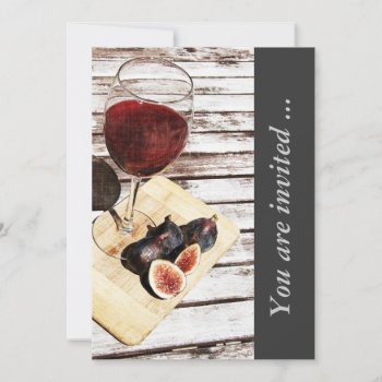 Red Wine And Figs Wine Tasting Reception Invite by myworldtravels at Zazzle
