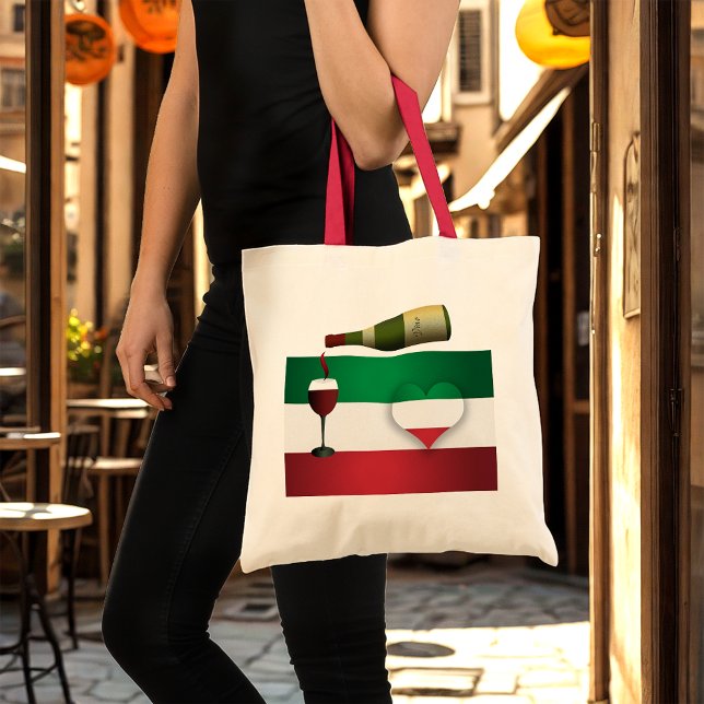 Red Wine And Italian Flag Tote Bag (Creator Uploaded)