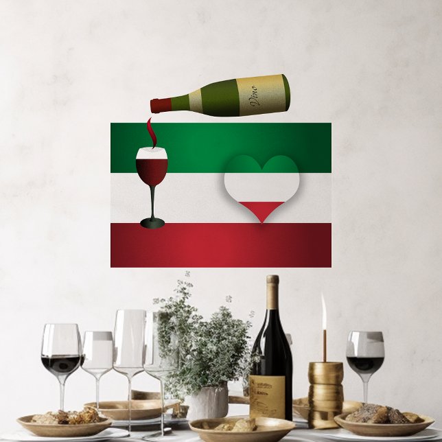 Red Wine And Italian Flag Wall Decal (Creator Uploaded)