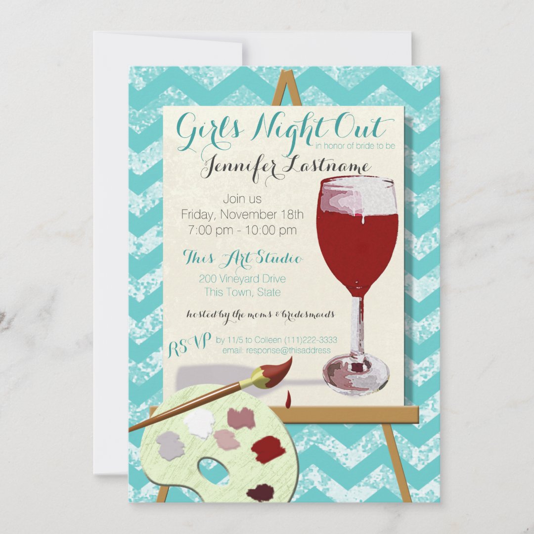 Red Wine and Painting Art Party Invitation Zazzle