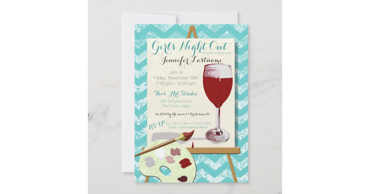 Red Wine and Painting Art Party Invitation Zazzle