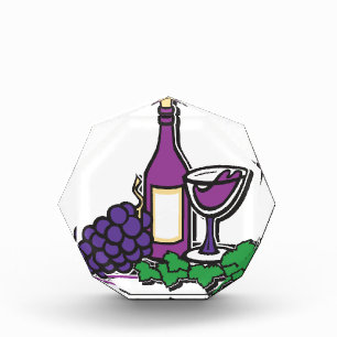 Red Wine and Purple Grapes Acrylic Award