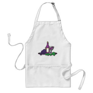 Red Wine and Purple Grapes Adult Apron