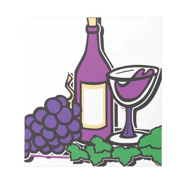 Red Wine and Purple Grapes Notepad (Front)