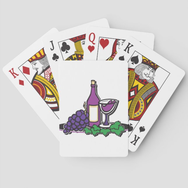 Red Wine and Purple Grapes Poker Cards (Back)