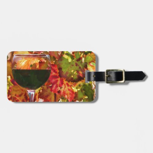 Red Wine and Vineyard Luggage Tag