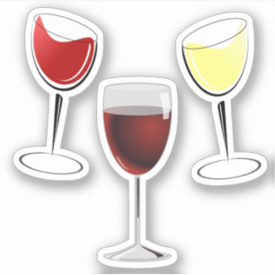 Red Wine and White Wine Sticker