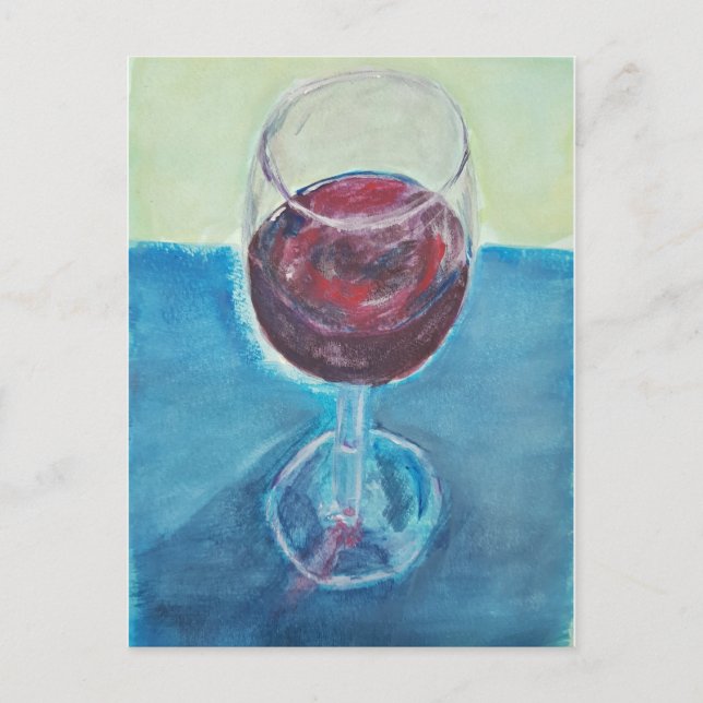 Red Wine Art Postcard | Wine Lover Note Card (Front)