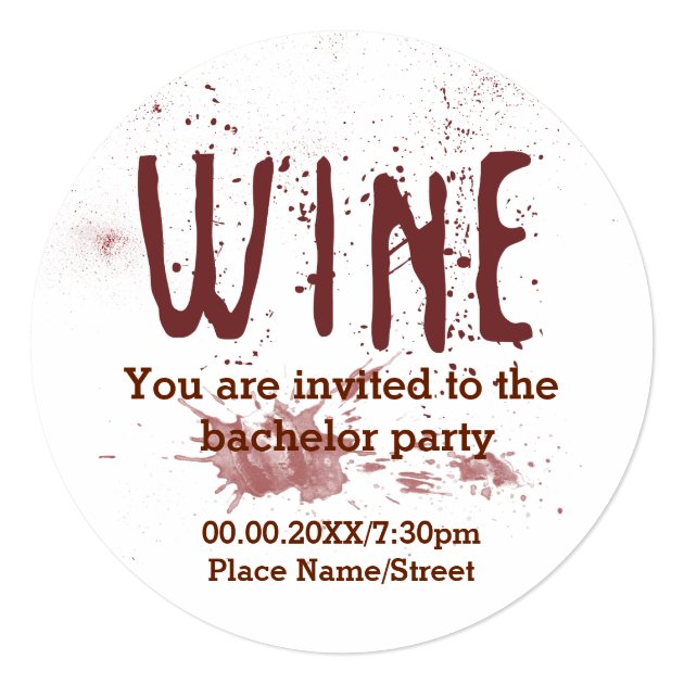 Red Wine Bachelor Party Invitation