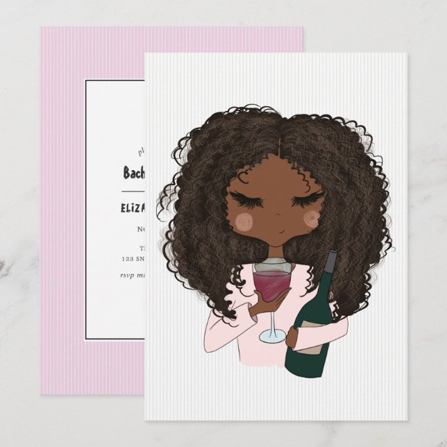 Red Wine Bachelorette Party Invitation (Front/Back)