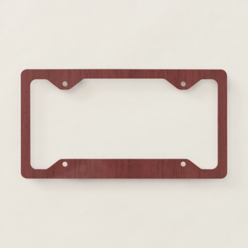 Red Wine Bamboo Wood Grain Look License Plate Frame