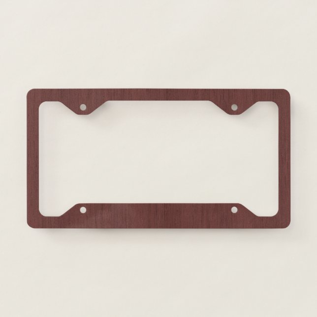 Red Wine Bamboo Wood Grain Look License Plate Frame (Front)