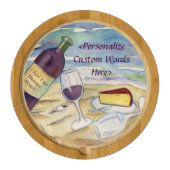 Red Wine Beach Party Custom Cheese Board (Front)