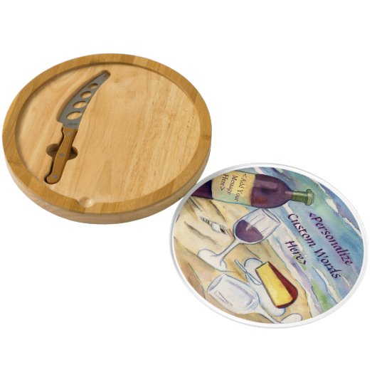Red Wine Beach Party Custom Cheese Board (Opened)