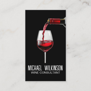 Red Wine Being Poured Vino Business Card