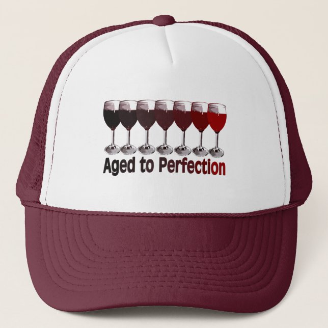 Red Wine Birthday Trucker Hat (Front)