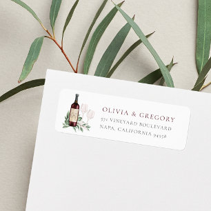 Red Wine Botanical Return Address Label