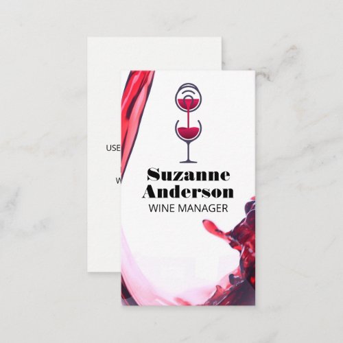 Red Wine Bottle Pour Business Card
